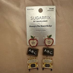 Sugarfix by Baublebar Hungry for Knowledge Teacher earrings School Bus